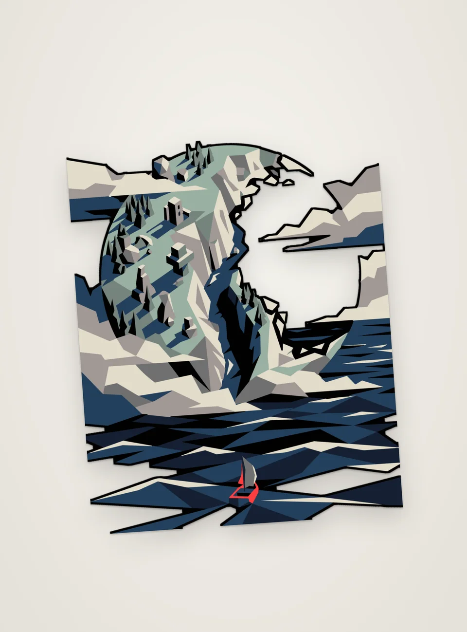 Sphere & Sea Sticker: the die-cut sticker of plate 10, Sphere & Sea.