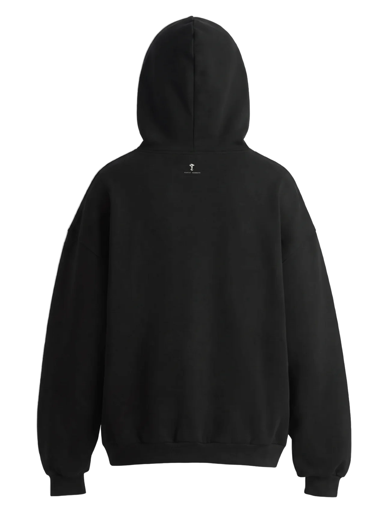Back of the hoodie: the Then & Theory T and "Plate 07 · Mammoth" printed small below the collar.