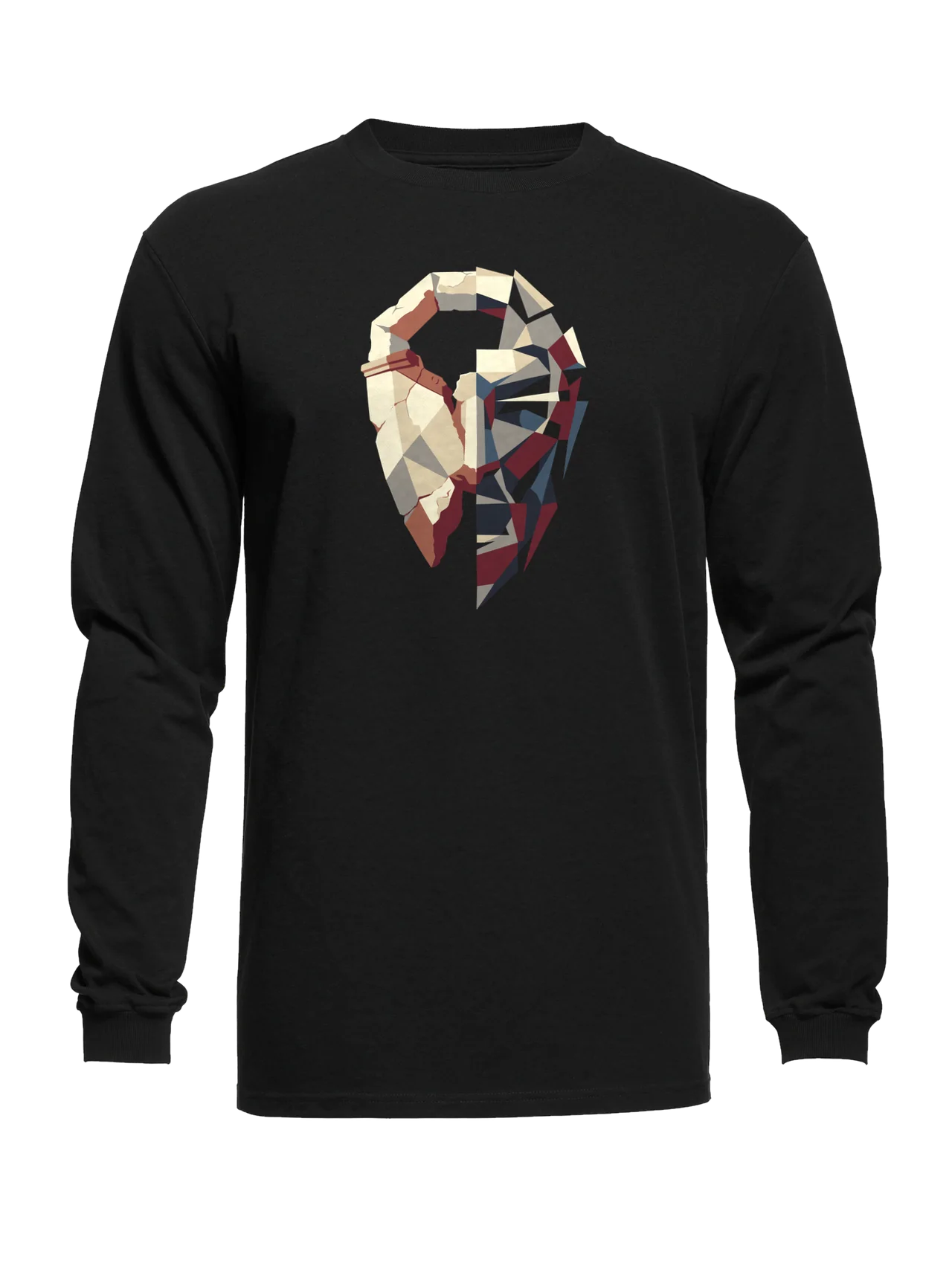 Long sleeve in black with plate 08, Fragment, printed on the front.