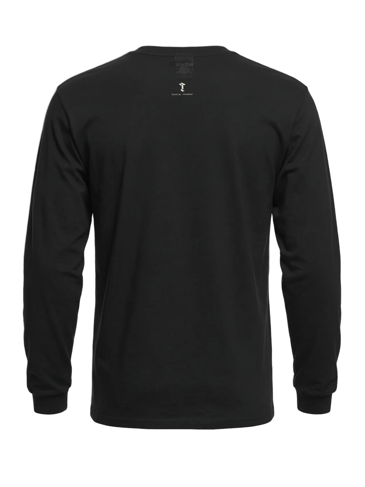 Back of the long sleeve: the Then & Theory T and "Plate 08 · Fragment" printed small below the collar.