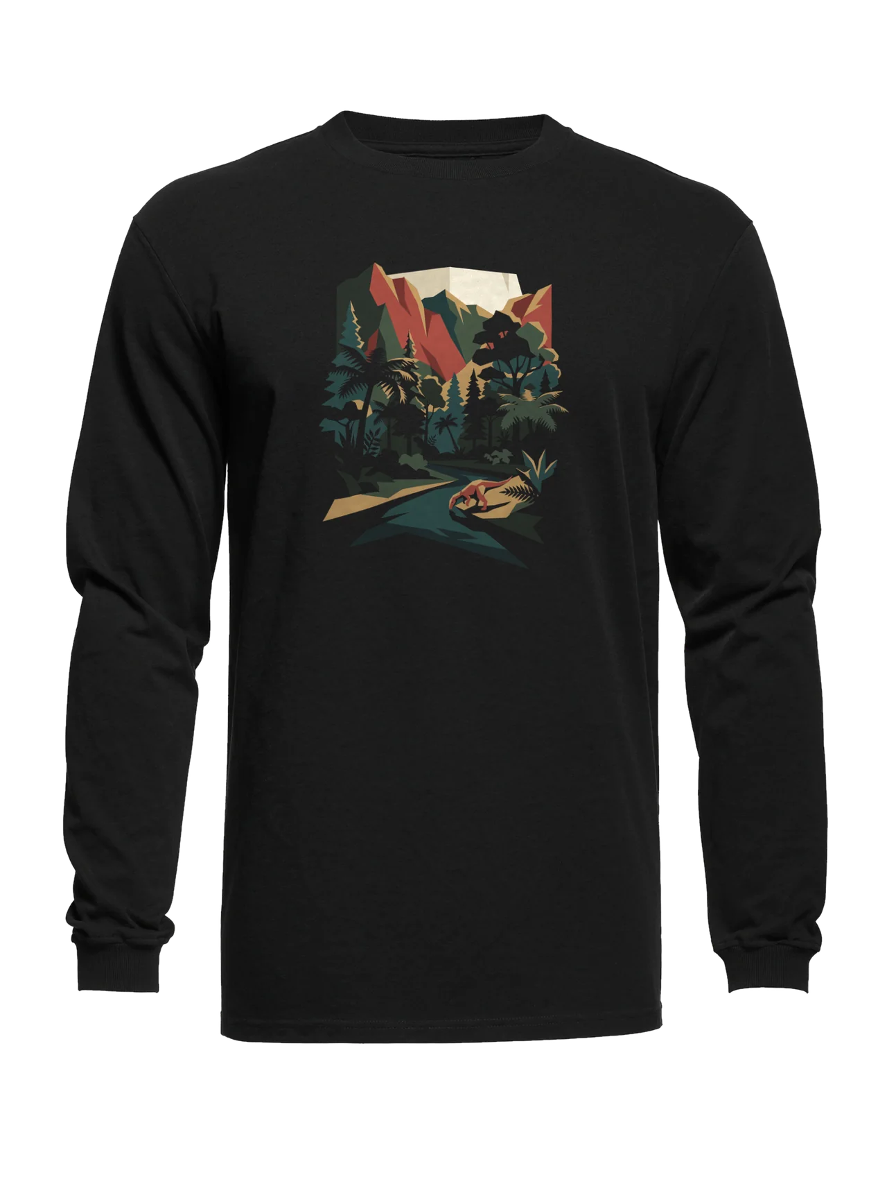 Long sleeve in black with plate 15, Deep Forest, printed on the front.