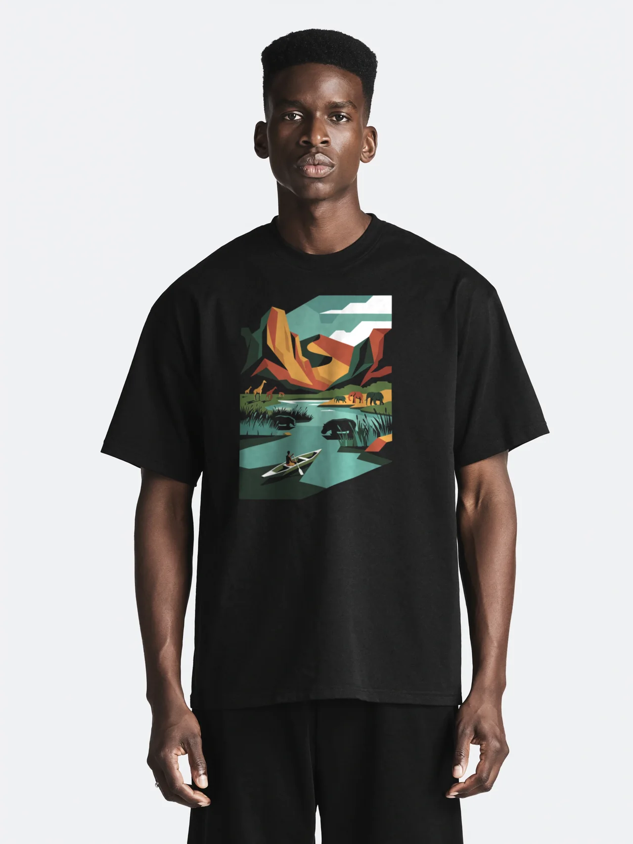 River Tee, worn.